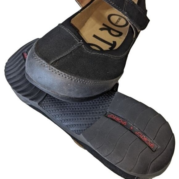 SPORTO ORIGINAL JENNA LEATHER MARY JANE FLATS SANDALS SHOES BLACK SIZE 11M - Picture 5 of 11